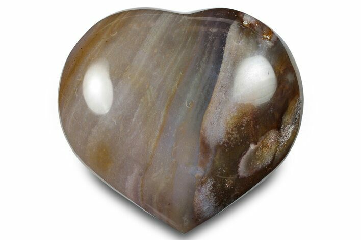 Colorful Polished Jasper-Agate Heart - Madagascar #283579